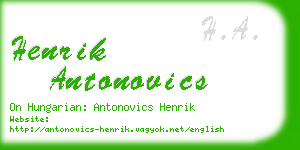henrik antonovics business card